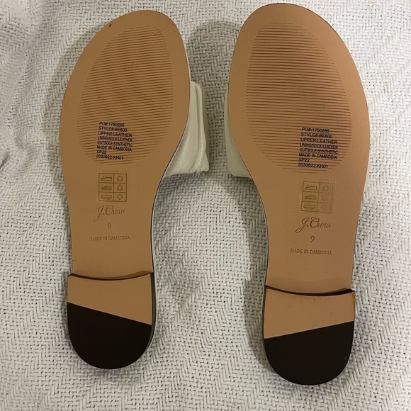 J.Crew Menorca scrunchie-strap slides in leather size 9 New - Picture 5 of 6